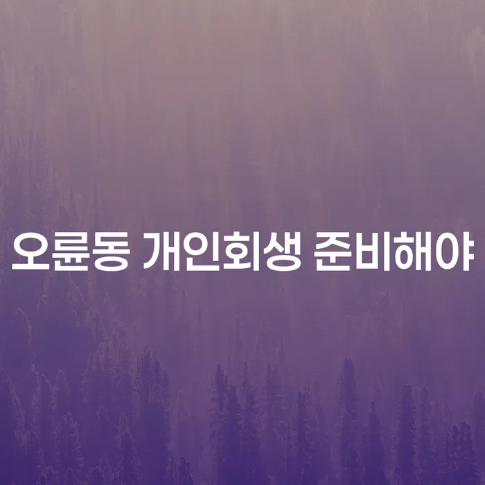 오륜동 개인회생 준비해야